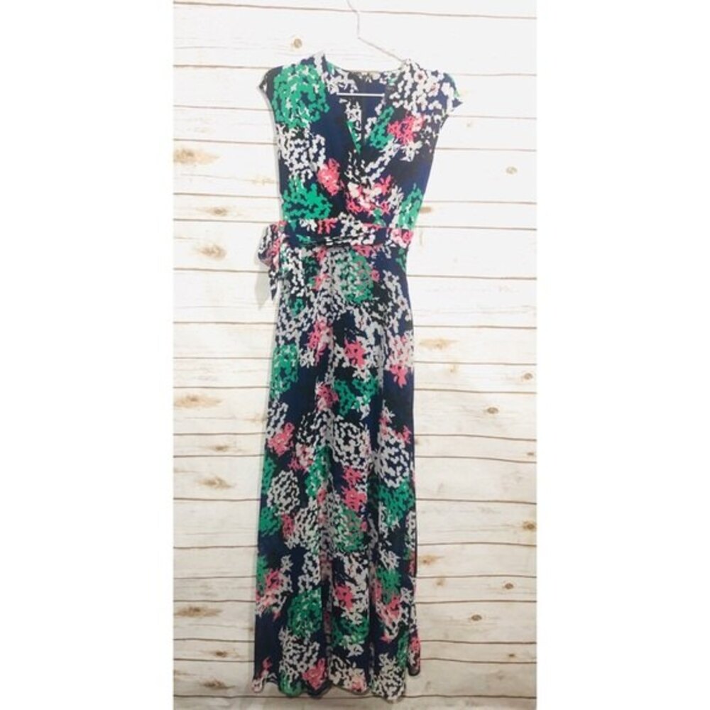 Anthropologie Taylor sleeveless floral v neck maxi size 0